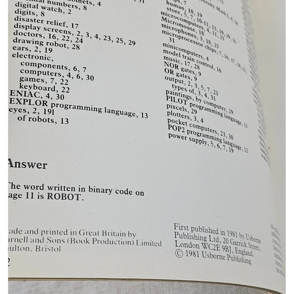 Usborne Guide To Computers Book 1983 Simple Introduction For Beginners Paperback